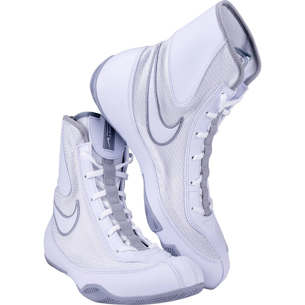Nike Machomai 2 White/Grey Boxing Shoes 4 Nike Machomai 2 White/Grey Boxing Shoes - Image 2