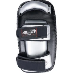 Arwut Fight Gear Protector Black/Silver Thai Kick Pads -Boxing Discount Store 6AWKP4MCF BK SV 4