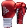 Adidas Adipower Pro Metallic Red/Silver Lace Up Boxing Gloves 1 Adidas Adipower Pro Metallic Red/Silver Lace Up Boxing Gloves -Boxing Discount Store ADIH500PROM RS c