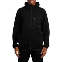 RVCA Tech II Black Zip Fleece Hoodie