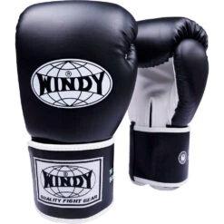 Windy Classic Synthetic Leather Black/White Boxing Gloves