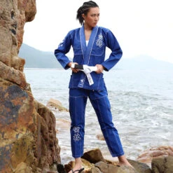 Fluory White Crane Blue Jiu Jitsu Gi -Boxing Discount Store BJJF24B c 3