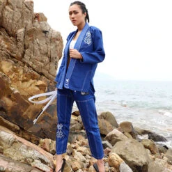 Fluory White Crane Blue Jiu Jitsu Gi -Boxing Discount Store BJJF24B c 4