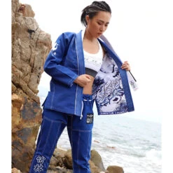 Fluory White Crane Blue Jiu Jitsu Gi -Boxing Discount Store BJJF24B c 5