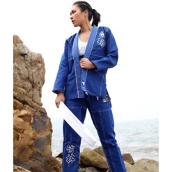 Fluory White Crane Blue Jiu Jitsu Gi -Boxing Discount Store BJJF24B c 7