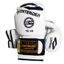 Contender Leather Training White Boxing Gloves