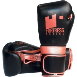 Fortress Boxing SS2.0 Black/Rose Gold Velcro Training Gloves