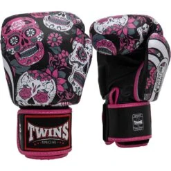 Twins Skull Tattoo Pink Boxing Gloves -Boxing Discount Store FBGVL3 53 PNK c 1