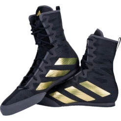Adidas Box Hog 4 Black/Gold Boxing Shoes