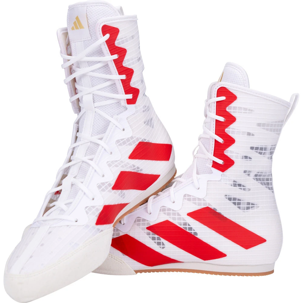 Adidas Box Hog 4 White/Red Boxing Shoes 3 Adidas Box Hog 4 White/Red Boxing Shoes