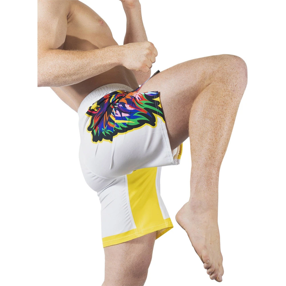 Engage Higher Lion White MMA Grappling Shorts 7 Engage Higher Lion White MMA Grappling Shorts - Image 5