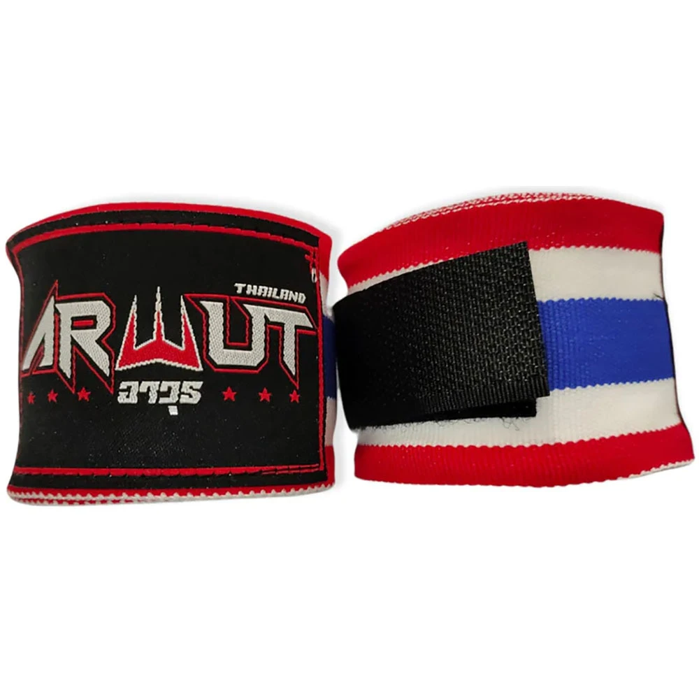 Arwut Fight Gear 4.5m Thai Flag Hand Wraps 3 Arwut Fight Gear 4.5m Thai Flag Hand Wraps