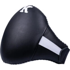 K Muaythai Equipment Classic Small White Belly Pad -Boxing Discount Store KSBP BLK WHT 2