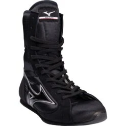 Mizuno Black/Silver Mid-Cut Boxing Boots -Boxing Discount Store MIZ MIDBLKS c 4