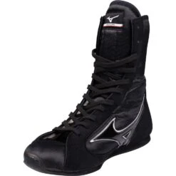 Mizuno Black/Silver Mid-Cut Boxing Boots -Boxing Discount Store MIZ MIDBLKS c 6