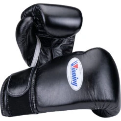 Winning 8oz Velcro Black Boxing Gloves