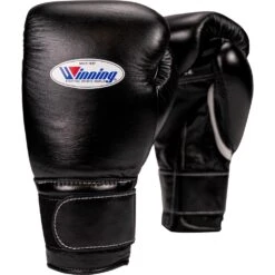 Winning 16oz Velcro Black Boxing Gloves -Boxing Discount Store MS 600BLK V 2