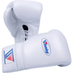 Winning Lace Up White Boxing Gloves - 16oz