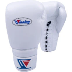 Winning Lace Up White Boxing Gloves - 16oz -Boxing Discount Store MS 600WHT 5