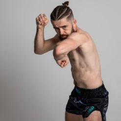 AOC By Jitsy Black Ocelot Muay Thai Shorts -Boxing Discount Store MTBO c 3