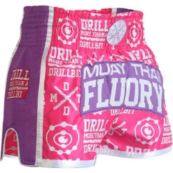 Fluory Drill Pink Muay Thai Shorts