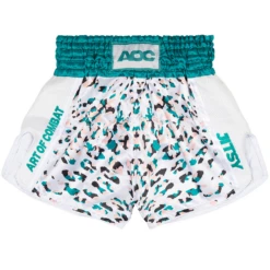 AOC By Jitsy White Ocelot Muay Thai Shorts