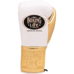 No Boxing No Life Championship Line White/Gold Boxing Gloves -Boxing Discount Store NBNLG WG c 3