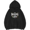 No Boxing No Life Black Hoodie -Boxing Discount Store NBNLHDBLK c