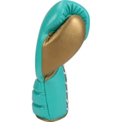 Phenom Boxing SG-202 Green/Gold Lace Sparring Gloves 14 Phenom Boxing SG-202 Green/Gold Lace Sparring Gloves -Boxing Discount Store PBGL SG202 16 GN GD c 2
