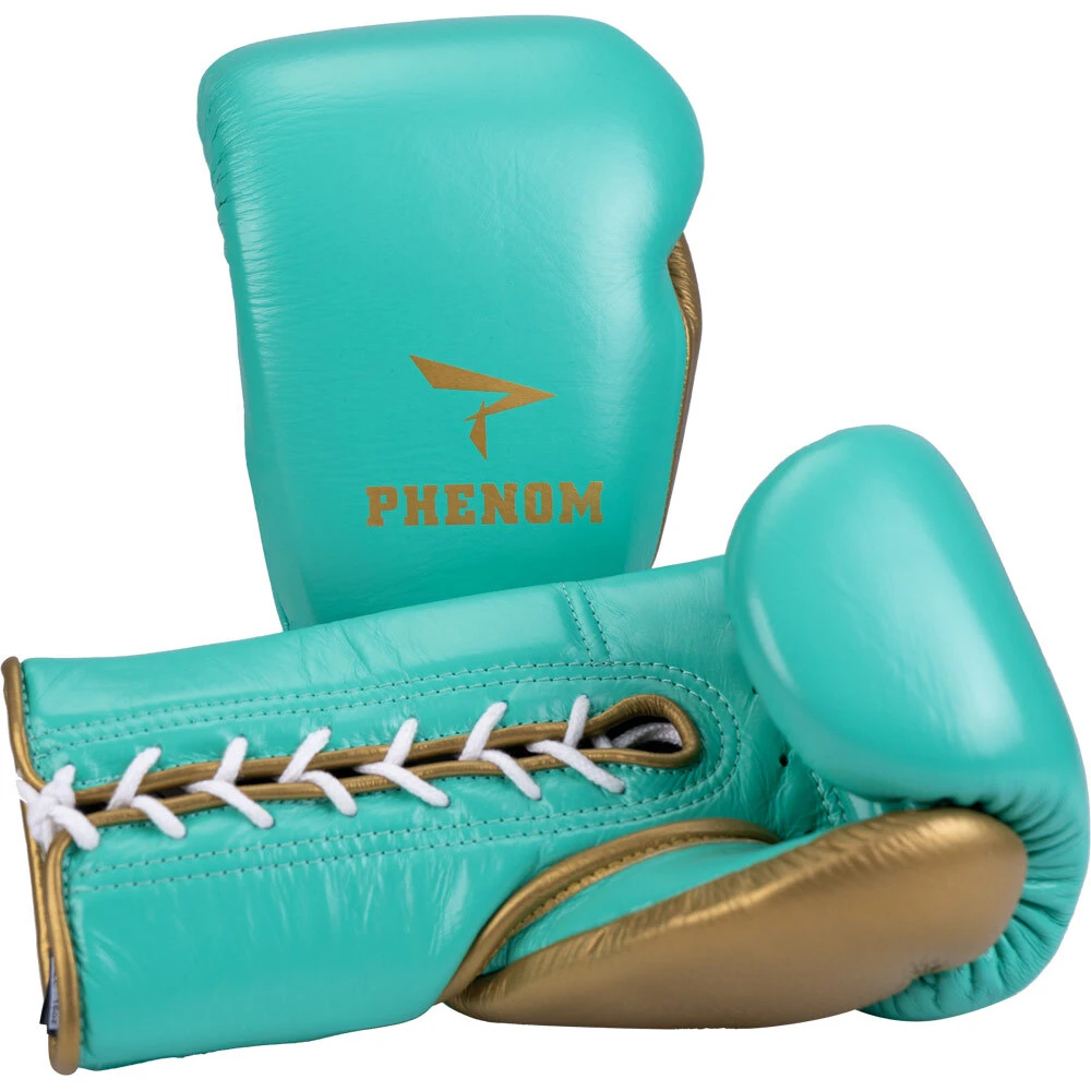 Phenom Boxing SG-202 Green/Gold Lace Sparring Gloves 8 Phenom Boxing SG-202 Green/Gold Lace Sparring Gloves - Image 6