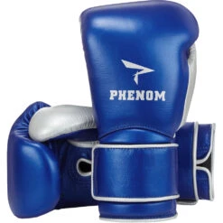 Phenom Boxing SG-202S Metallic Blue/Silver Velcro Sparring Gloves