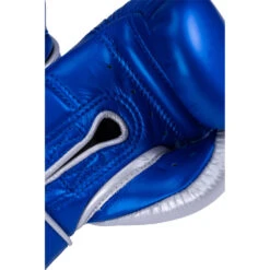 Phenom Boxing SG-202S Metallic Blue/Silver Velcro Sparring Gloves -Boxing Discount Store PBGL SG202S 12 MBL c 6