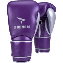 Phenom Boxing SG-202S Metalic Purple/Silver Velcro Sparring Gloves -Boxing Discount Store PBGL SG202S 16 MPR S c 9