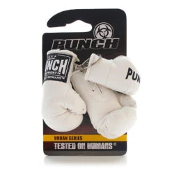 Punch Mini Key Ring White Boxing Gloves