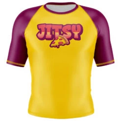 Jitsy Club Pizza Short Sleeve Kids Rash Guard
