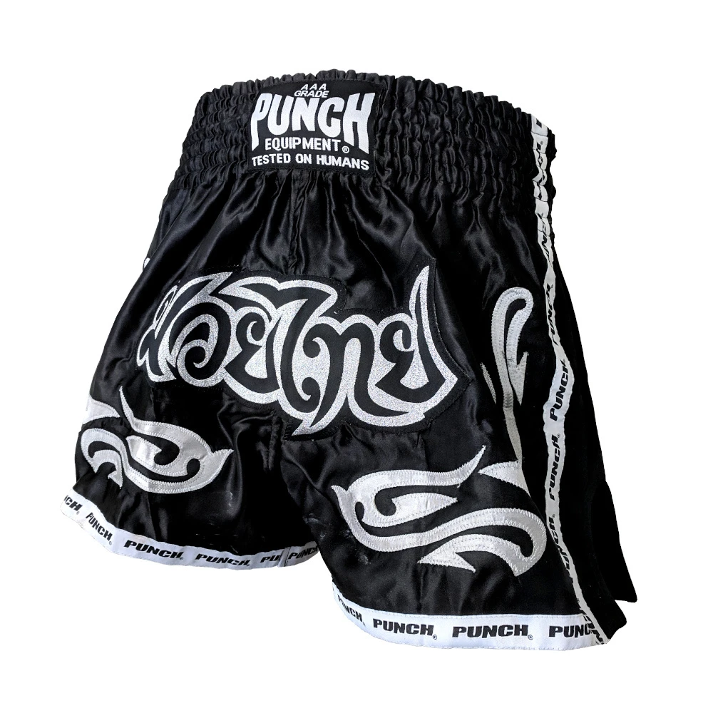 Punch Contender Black Muay Thai Training Shorts 4 Punch Contender Black Muay Thai Training Shorts - Image 2