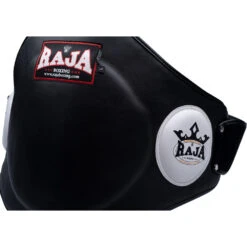 Raja Boxing Black/White Belly Pad Velcro Leather -Boxing Discount Store RBP 1A c 3