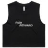 Risk Equals Reward Ladies Crop Black Singlet -Boxing Discount Store RRCROPBLK c