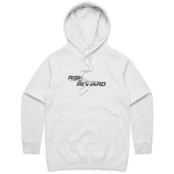 Risk Equals Reward Mens White Marle Hoodie