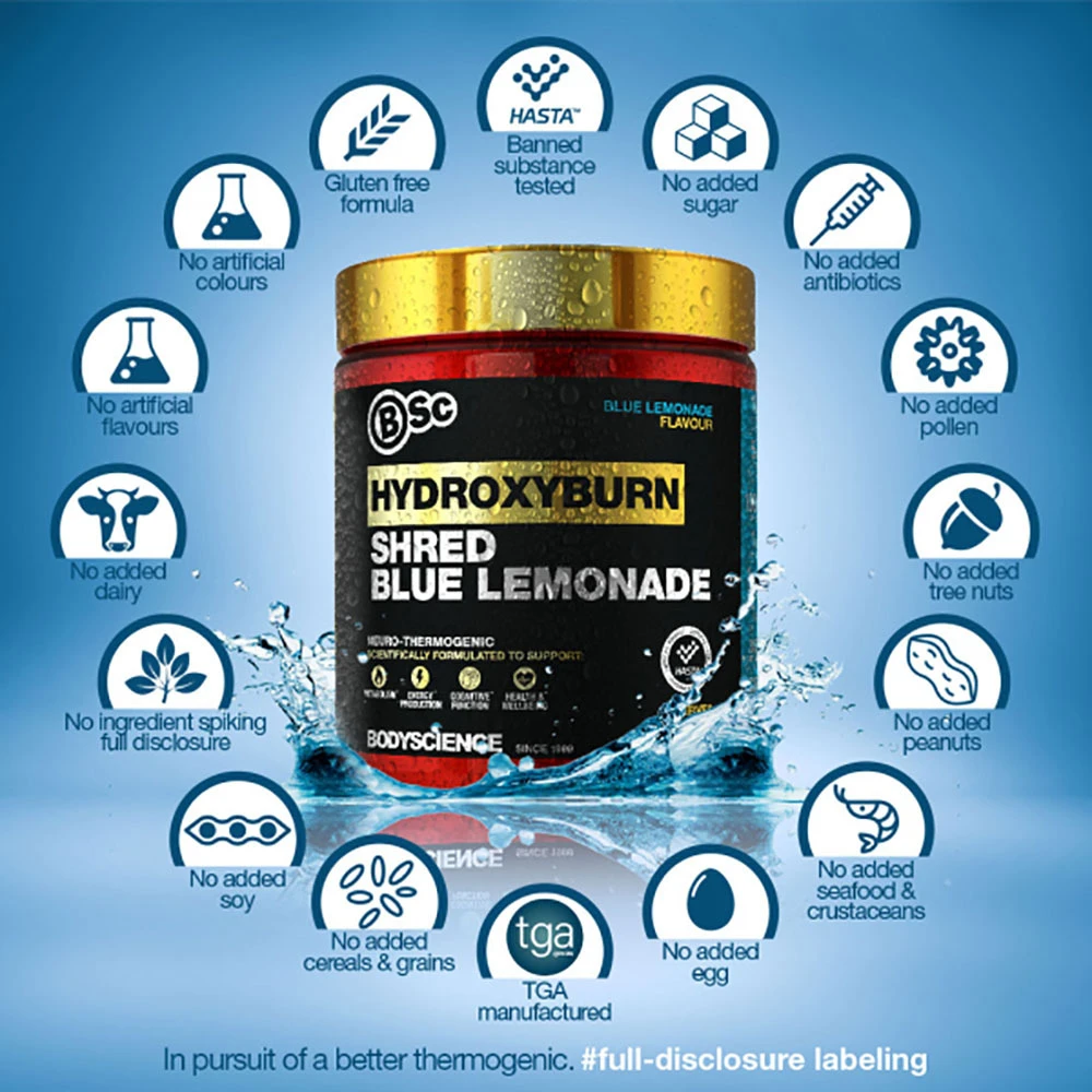 BSC HydroxyBurn Shred Lemon Lime 300g 4 BSC HydroxyBurn Shred Lemon Lime 300g - Image 2