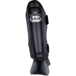 Raja Boxing Black Extra Padding Leather Shin Guards -Boxing Discount Store RSP ET BLK c 2