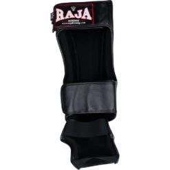 Raja Boxing Black Extra Padding Leather Shin Guards -Boxing Discount Store RSP ET BLK c 4