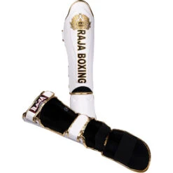 Raja Boxing White Light Weight Slim Shin Guards -Boxing Discount Store RSP LS WHT c 3