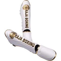 Raja Boxing White Light Weight Slim Shin Guards -Boxing Discount Store RSP LS WHT c 5