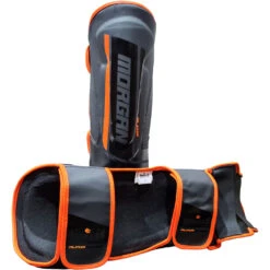 Morgan Sports Black/Orange Shin &amp; Instep Protectors -Boxing Discount Store SG ALPHA c 3
