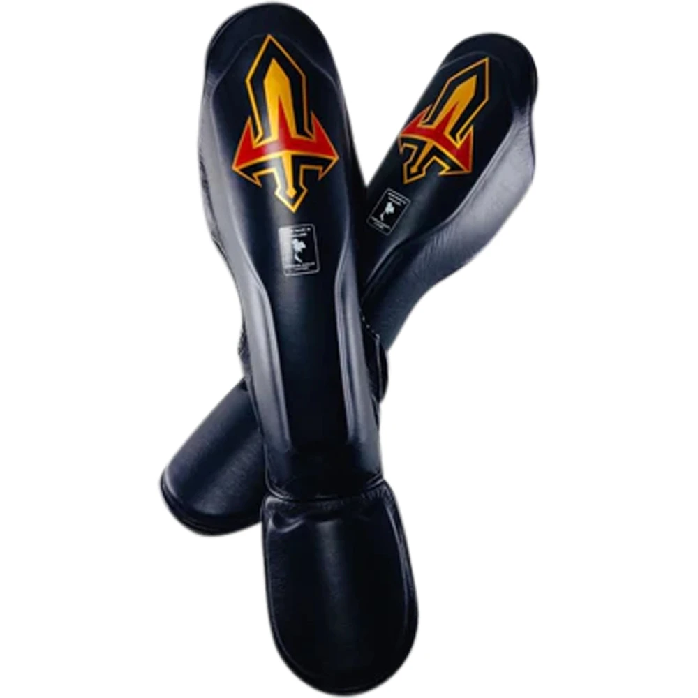Arwut Fight Gear Black Leather Shin Guards 4 Arwut Fight Gear Black Leather Shin Guards - Image 2