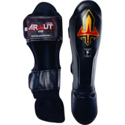 Arwut Fight Gear Black Leather Shin Guards 7 Arwut Fight Gear Black Leather Shin Guards -Boxing Discount Store SG3 BLK c 2