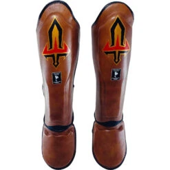 Arwut Fight Gear Brown Leather Shin Guards