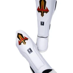 Arwut Fight Gear White Leather Shin Guards -Boxing Discount Store SG3 WHT c 4