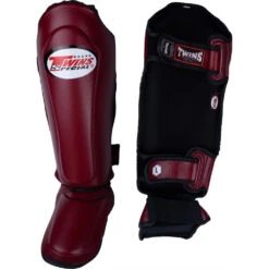 Twins Slim-Fit Maroon Shin Guards -Boxing Discount Store SGL10 MAR c 2